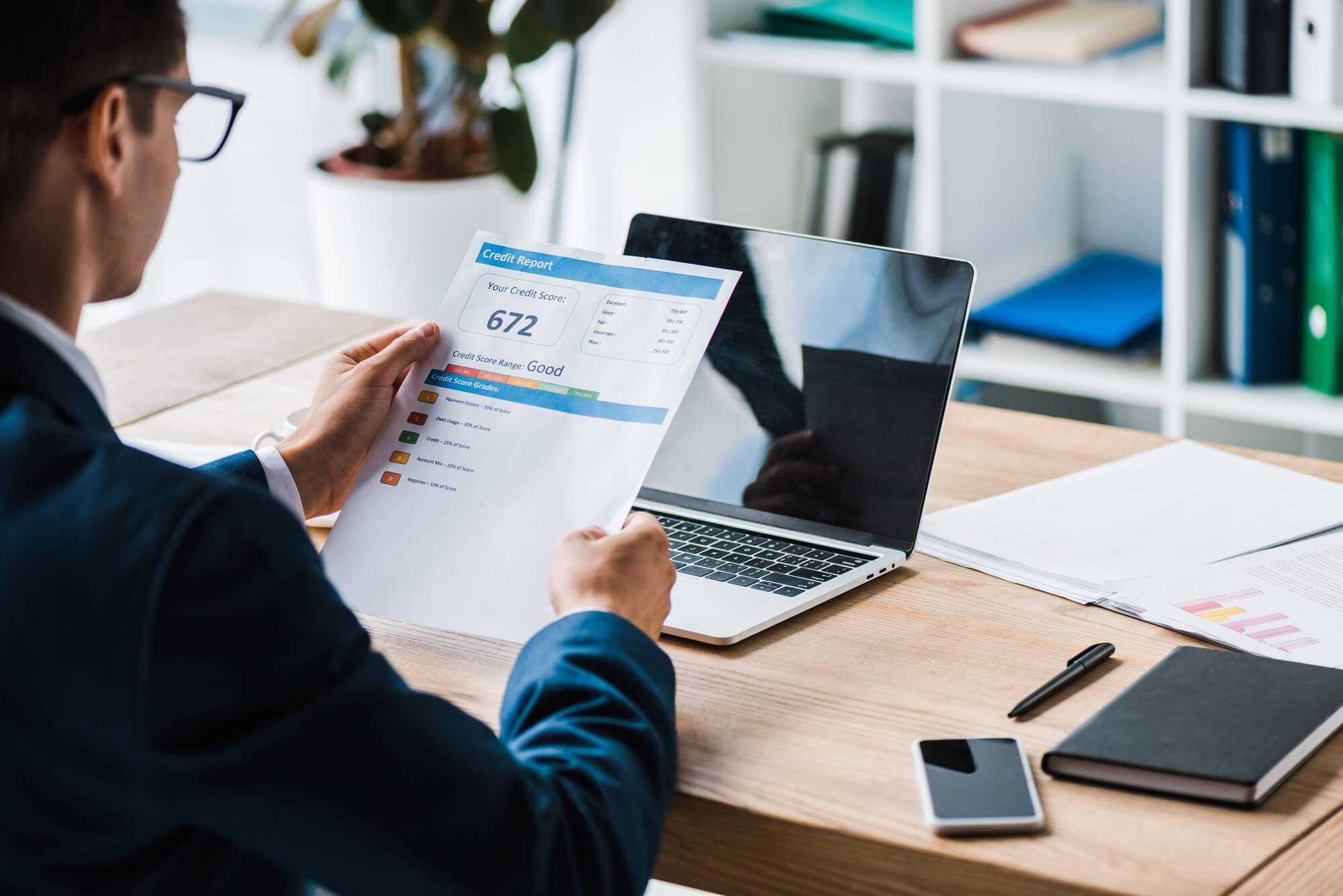 man considering credit report workshop